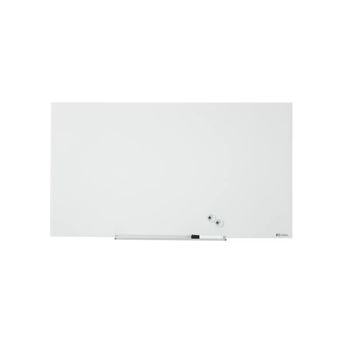Tableau en verre Diamond Nobo, magnétique, attachable, blanc, 680 x 380