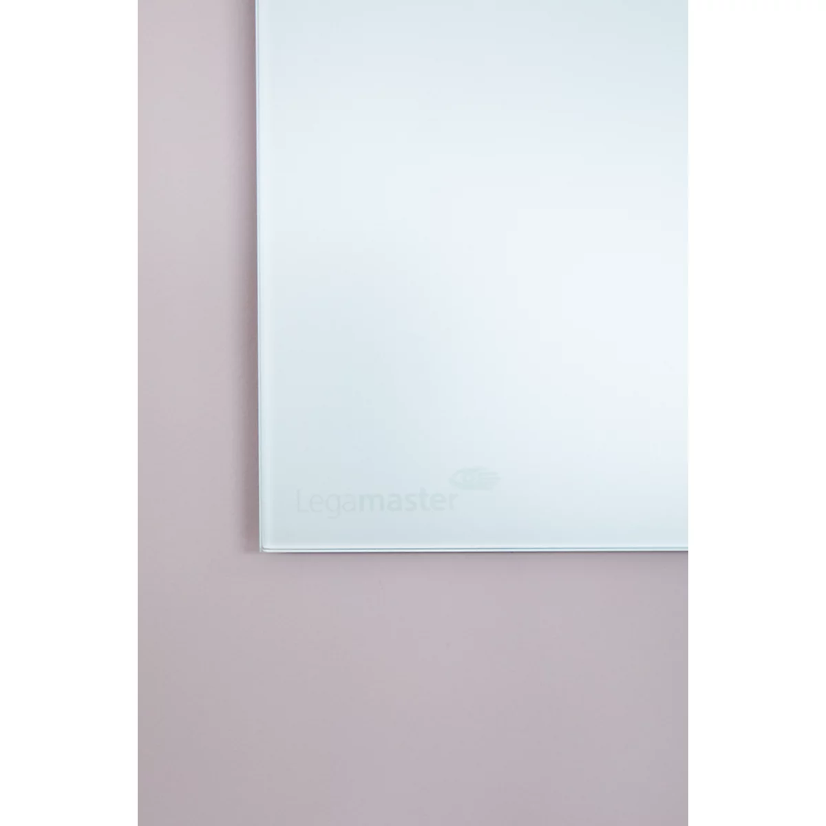 Tableau en verre Legamaster, avec 2 aimants &amp; 1 marqueur pour tableau en verre, L 1200 x P 4,4 x H 900 mm, verre de sécurité trempé, mat, warm grey