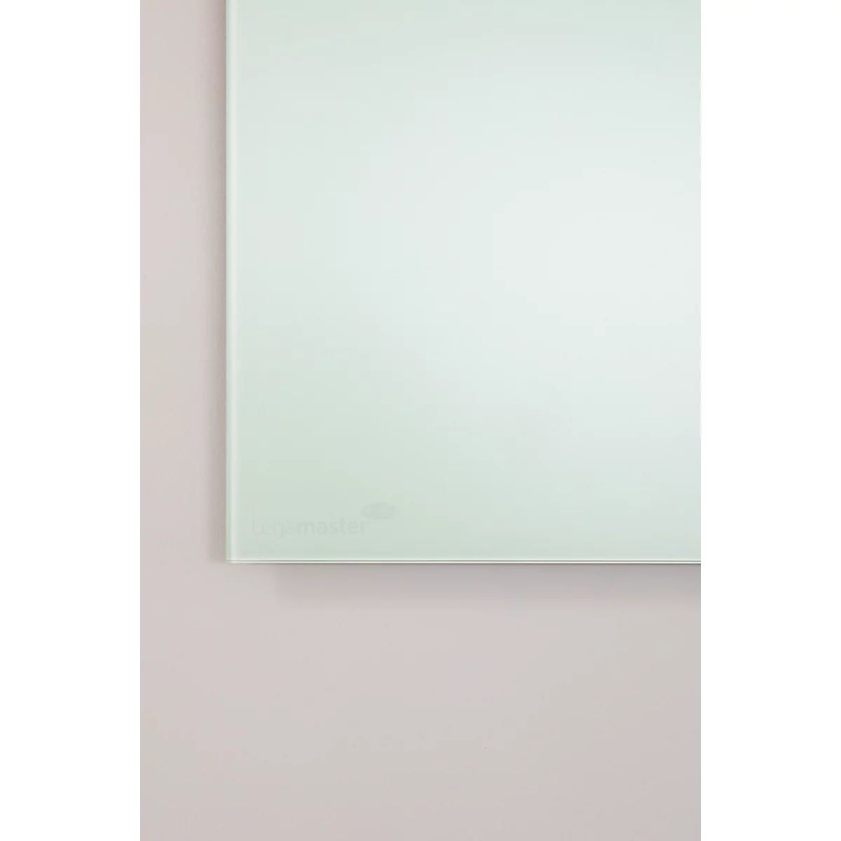 Tableau en verre Legamaster, avec 2 aimants &amp; 1 marqueur pour tableau en verre, L 2000 x P 4,4 x H 1000 mm, verre de sécurité trempé, mat, sage green
