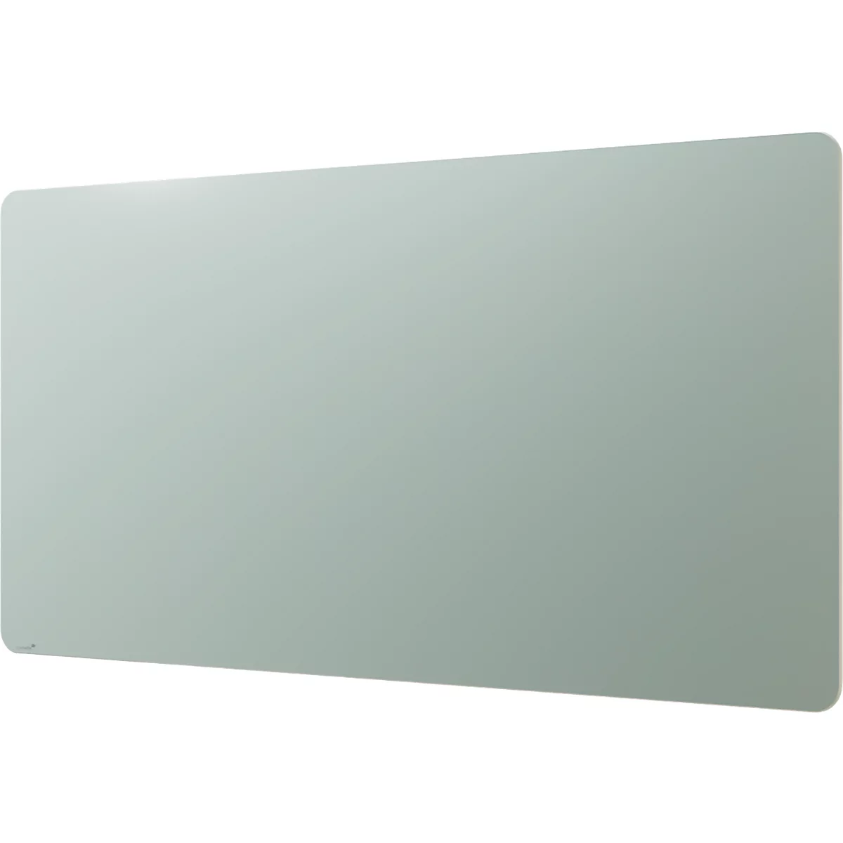 Tableau en verre Legamaster RC, avec 2 aimants &amp; 1 marqueur pour tableau en verre, L 1000 x P 4,4 x H 2000 mm, verre de sécurité trempé, mat, sage green