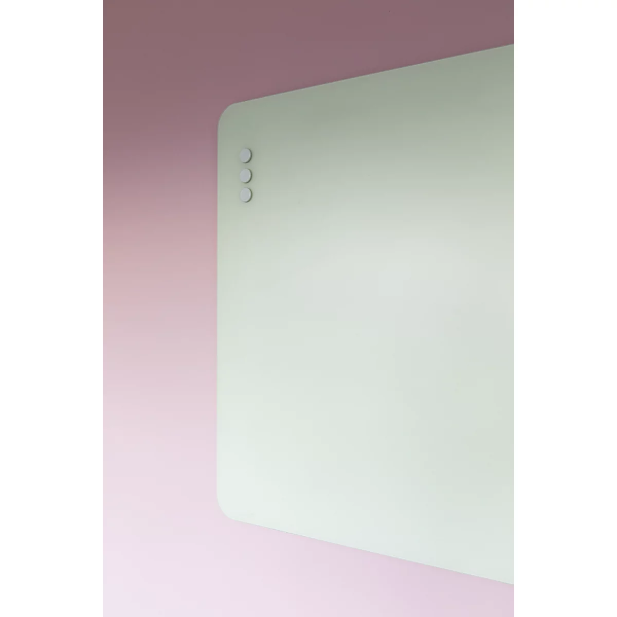 Tableau en verre Legamaster RC, avec 2 aimants &amp; 1 marqueur pour tableau en verre, L 1200 x P 4,4 x H 900 mm, verre de sécurité trempé, mat, sage green