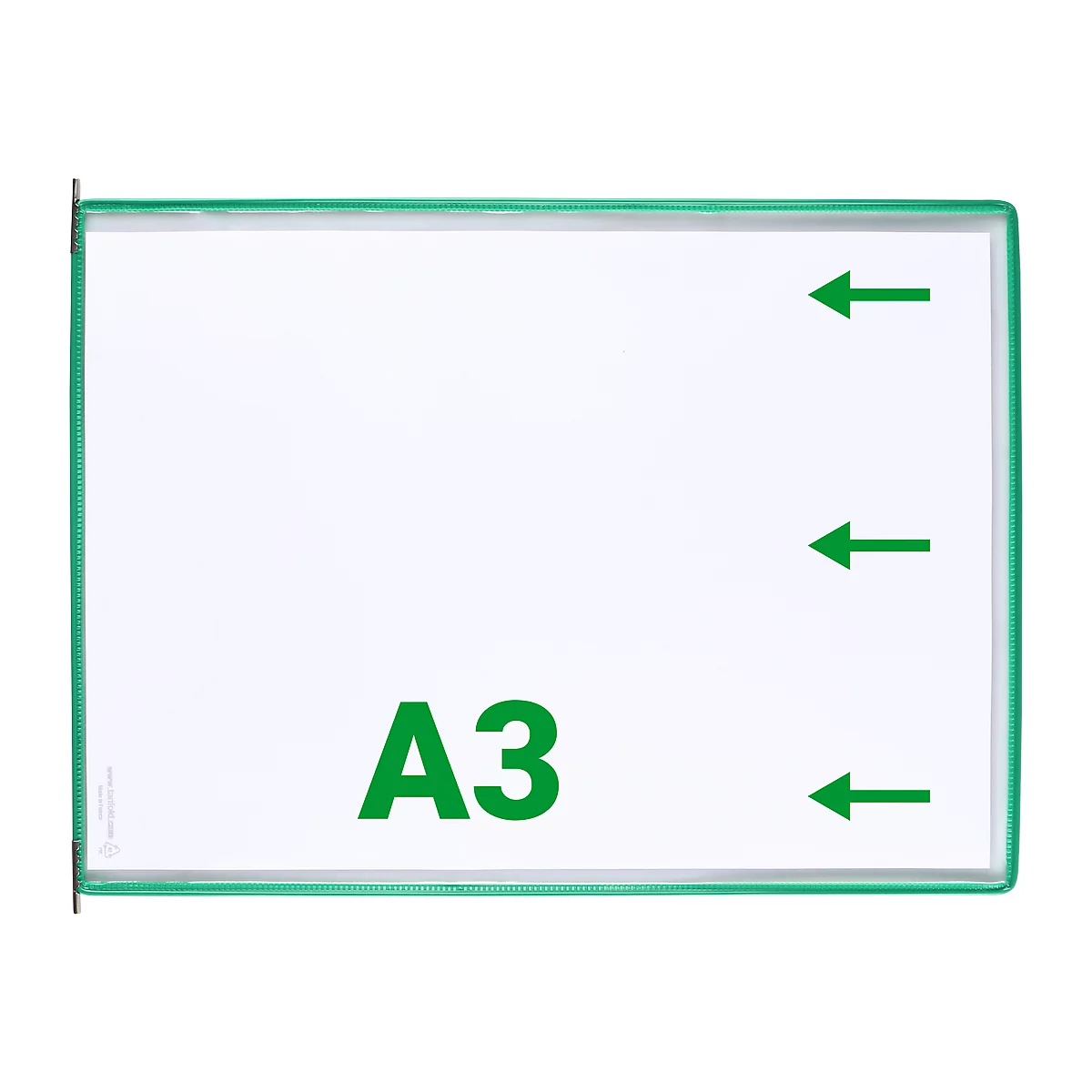 Tablero de anuncios Tarifold DIN A3 apaisado, 10 piezas, todos los sistemas de soporte, pivote metálico, verde