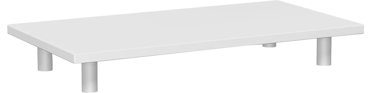 Tablero suspendido ALICANTE, como módulo superior para cuerpos An 800 mm, piezas distanciadoras 100 mm, gris luminoso