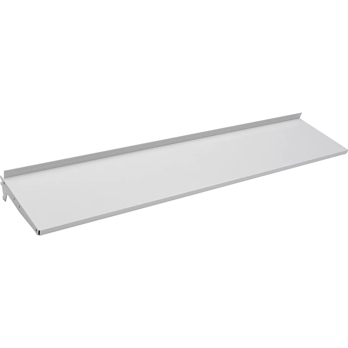 Tablette ESD en acier Treston M 1500, pour table de travail TED, jusqu'à 50 kg, inclinable, L 1490 x P 300 mm, acier revêtu de poudre d'époxy, gris clair