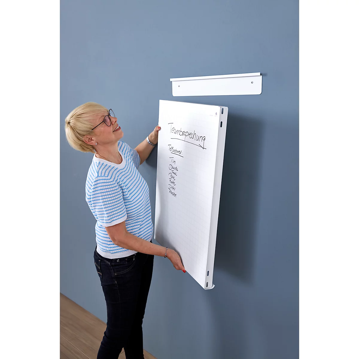 Tablette extensible supplémentaire ORDO Professional - acier - avec rails - pour bureau l. 1010 x P 635 x H 825 mm - blanc trafic RAL 9016