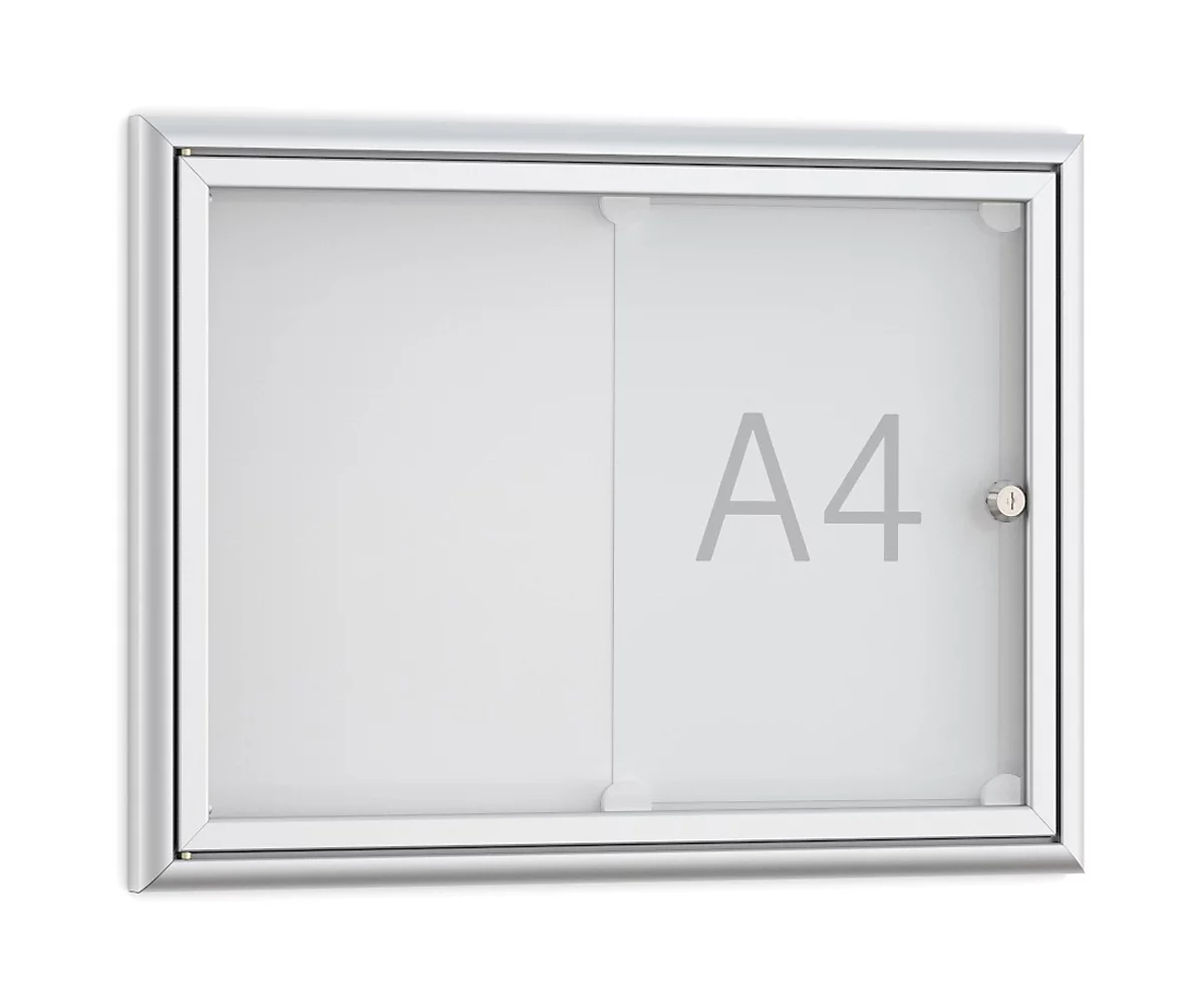 Tablón de anuncios plano Softline BSK2, marco de aluminio, 2 x DIN A4