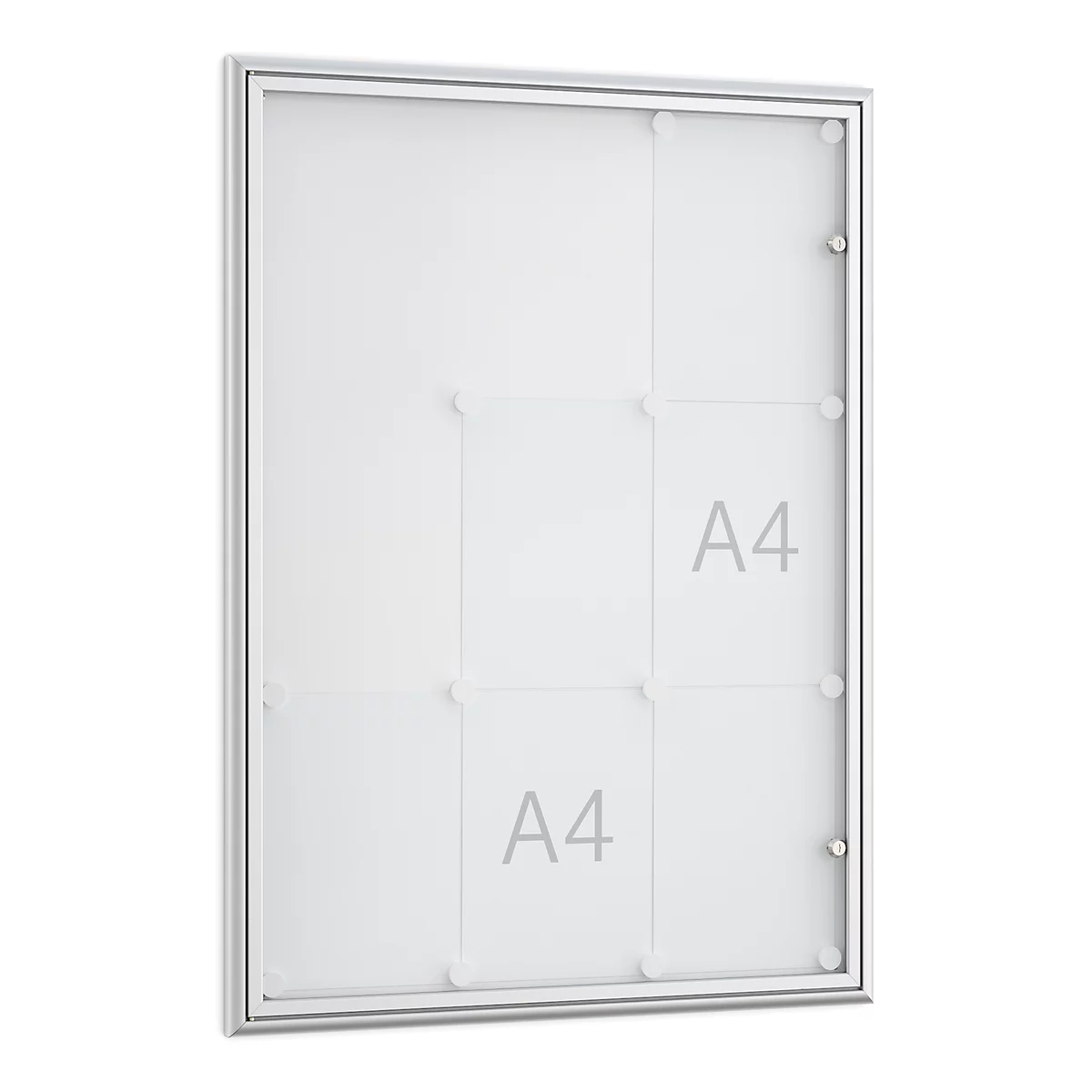 Tablón de anuncios plano Softline BSK9, marco de aluminio, 9 x DIN A4