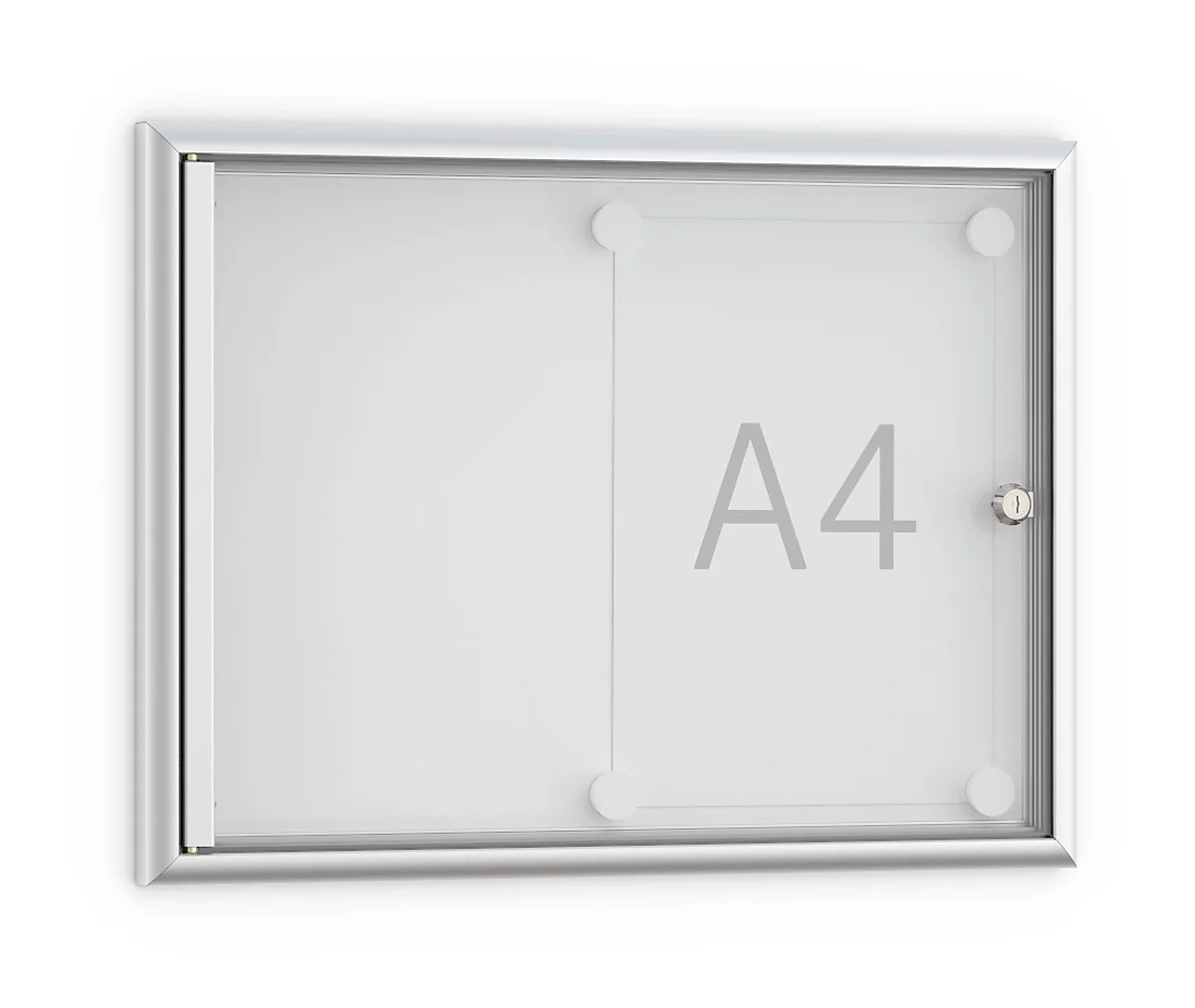 Tablón de anuncios plano Softline MSK2, puerta sin marco, 2 x DIN A4