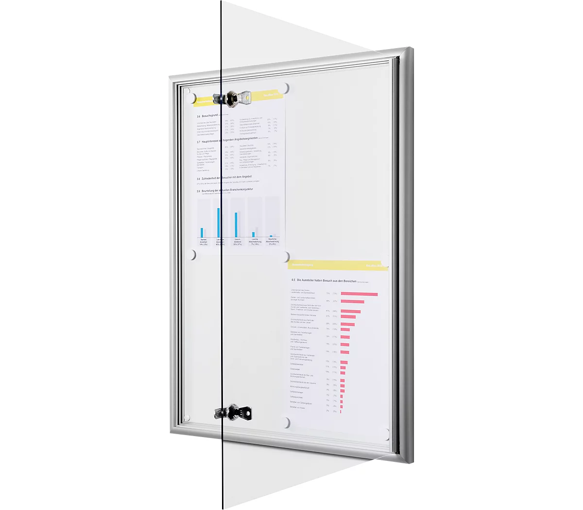 Tablón de anuncios plano Softline MSK4, puerta sin marco, 4 x DIN A4