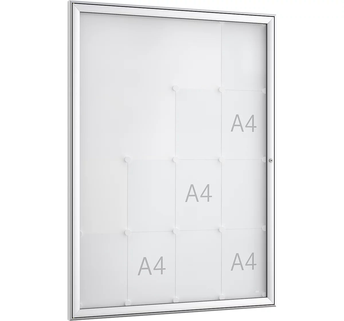 Tablón de anuncios Softline WSM FSK 12, cristal acrílico, para 12 anuncios DIN A4, formato vertical
