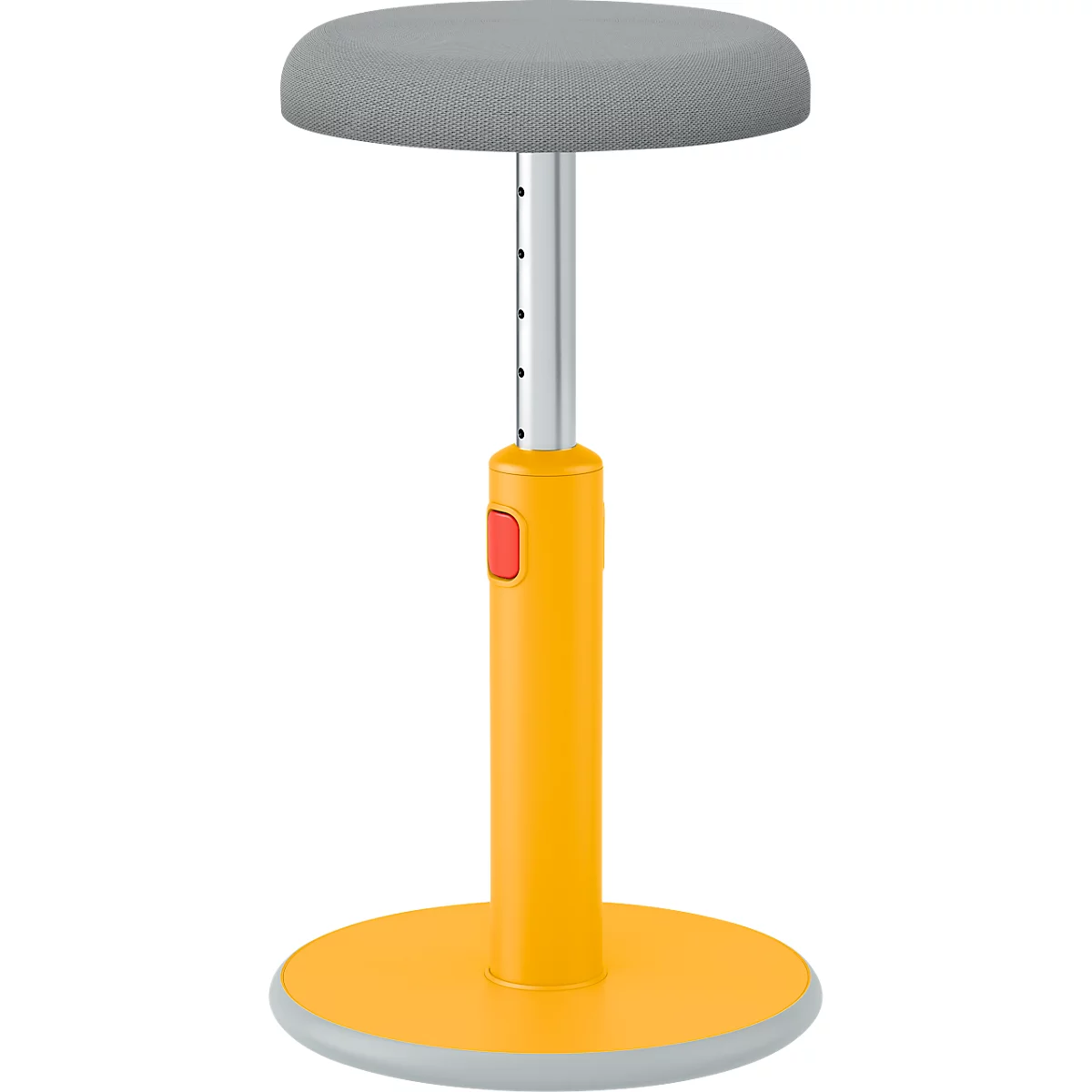 Tabouret assis/debout Leitz Ergo Cosy Active, L 370 x P 370 x H 460 - 790 mm, jusqu'à 110 kg, jaune chaud