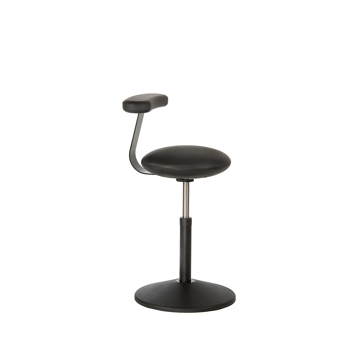 Tabouret assis/debout ROVO SOLO, avec monopad, similicuir, noir/noir