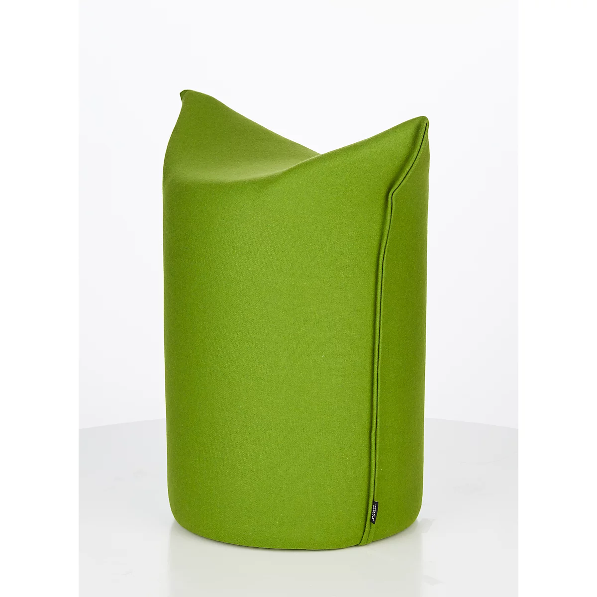 Tabouret bas Zipfel WERTHER, feutre de laine, difficilement combustible, hauteur d'assise 500 mm, poignée, vert