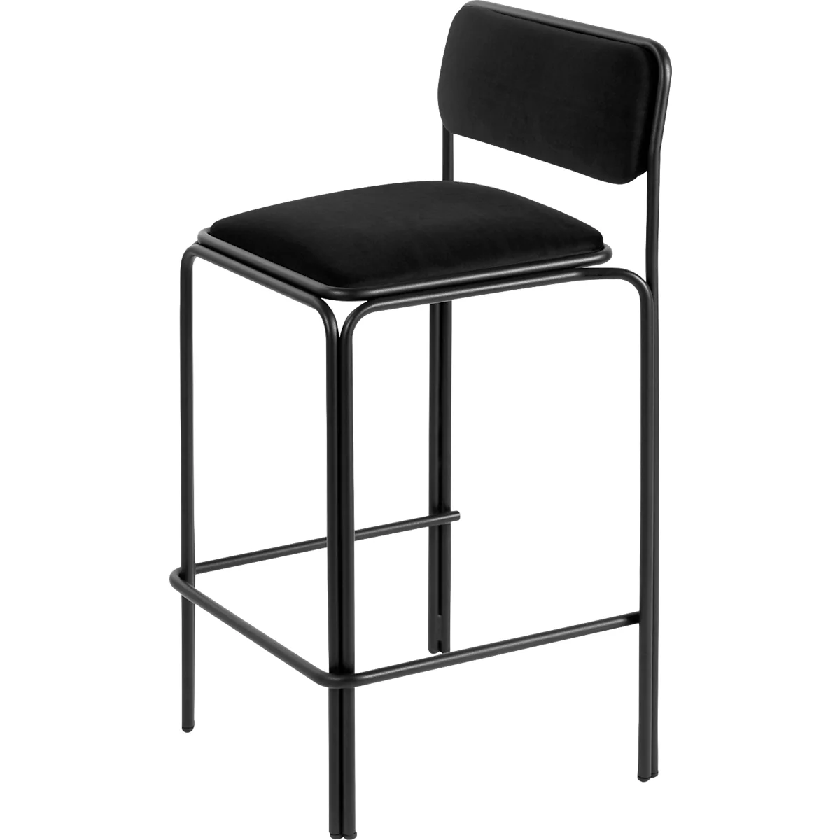 Tabouret de bar Bistro Assise velours noir