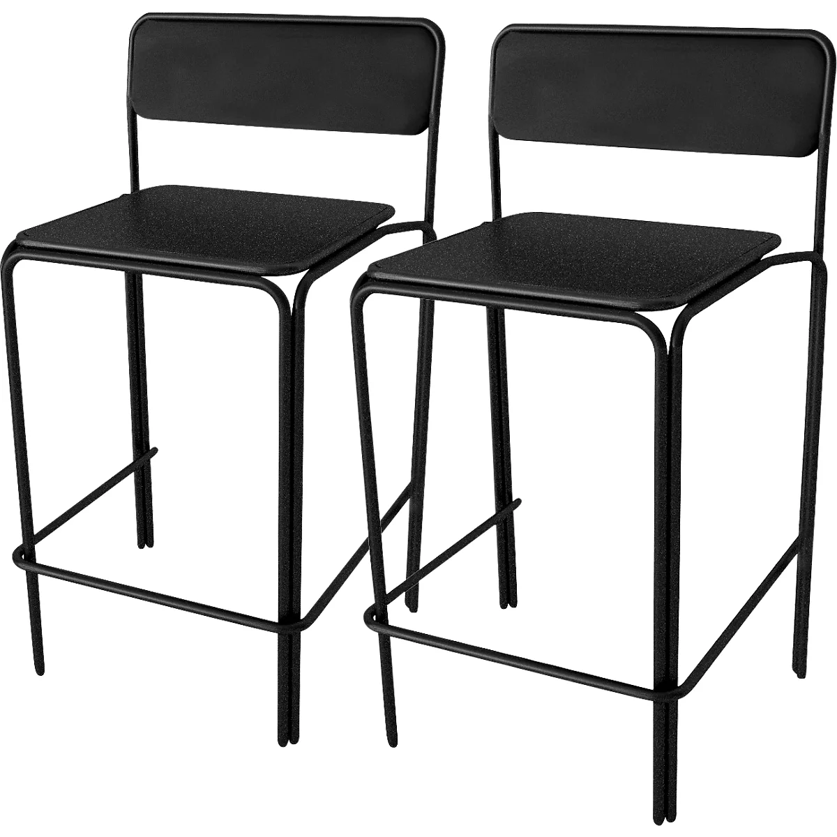 Tabouret de bar Bistro Assise velours noir