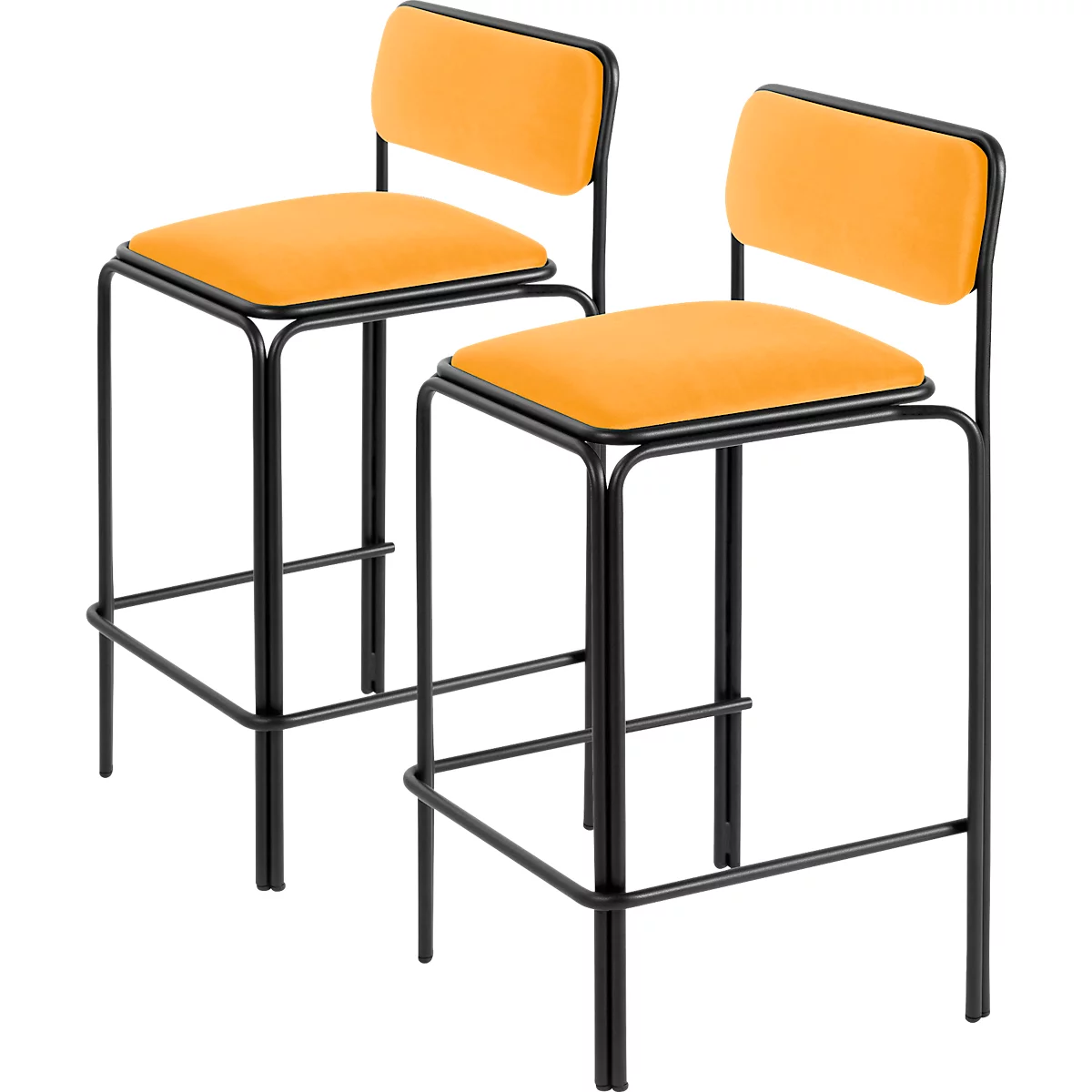 Tabouret de bar Bistro siège velours safran