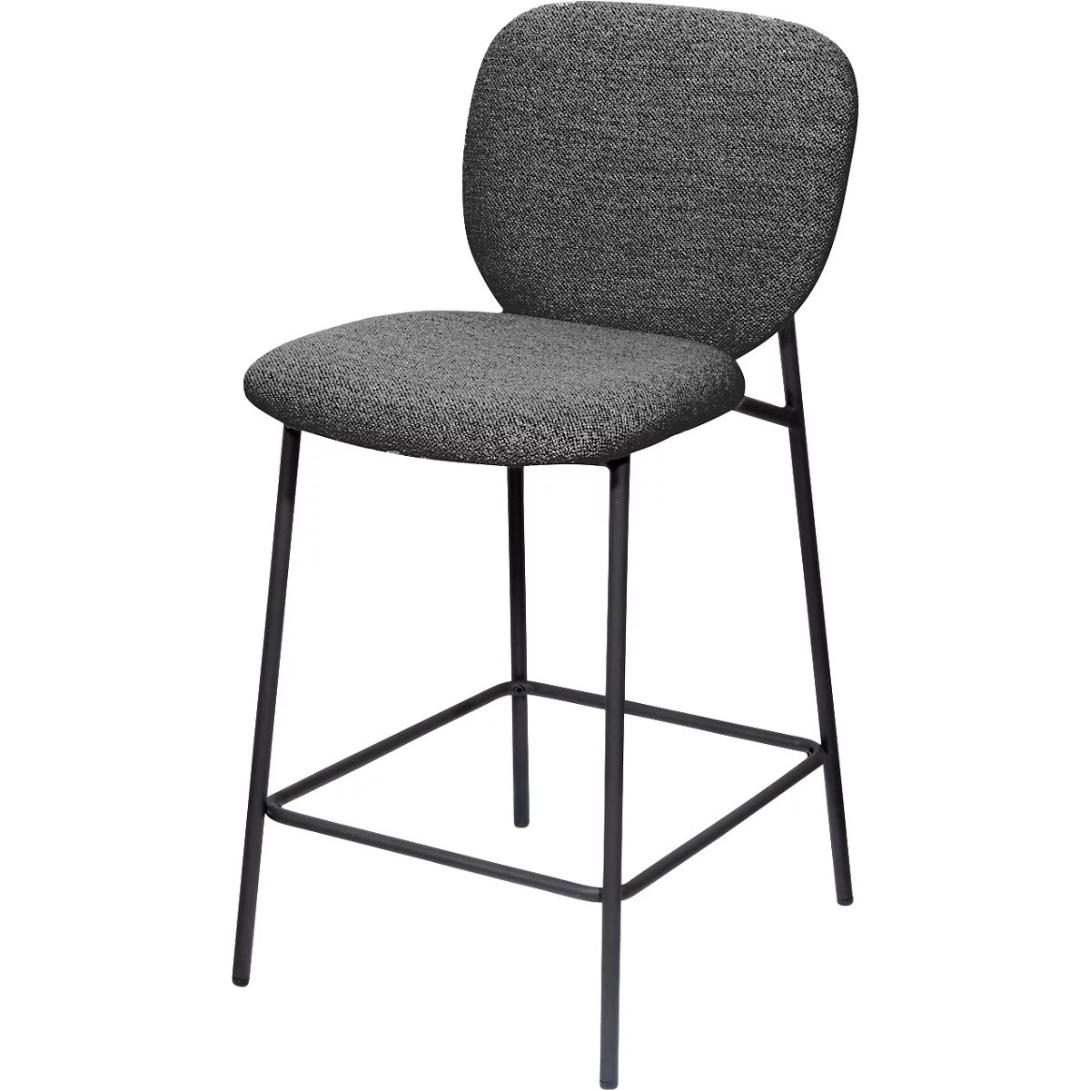 Tabouret de bar Paperflow TWIST, dossier, rembourré, L 480 x P 550 x H 760 mm, tissu et acier, 2 2 pièces, anthracite/noir, 2 pièces