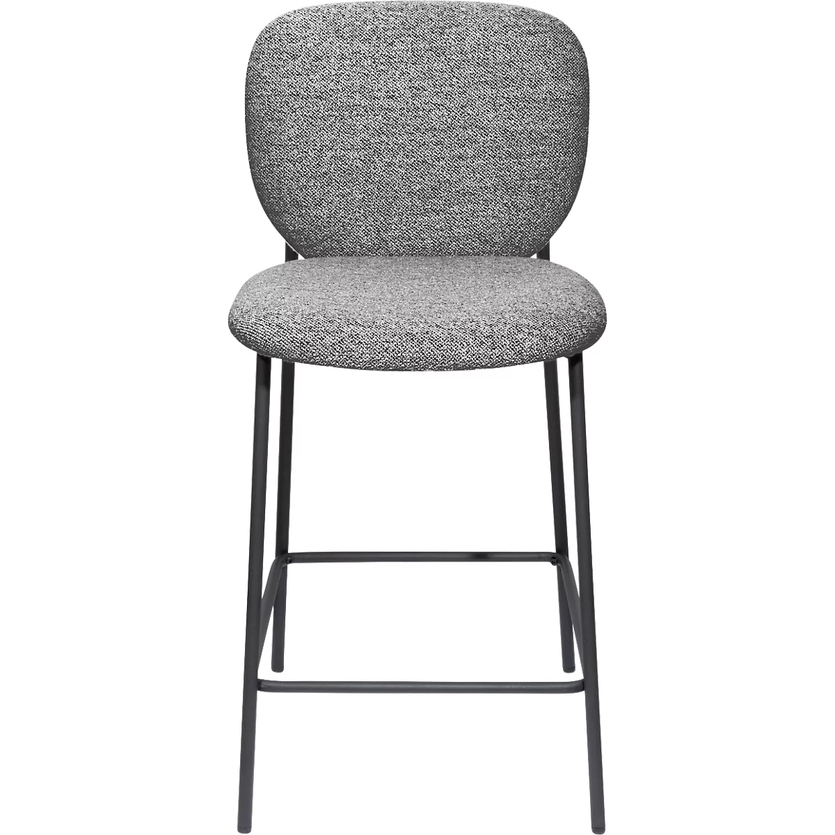 Tabouret de bar Paperflow TWIST, dossier, rembourré, L 480 x P 550 x H 760 mm, tissu et acier, gris/noir, 2 pièces