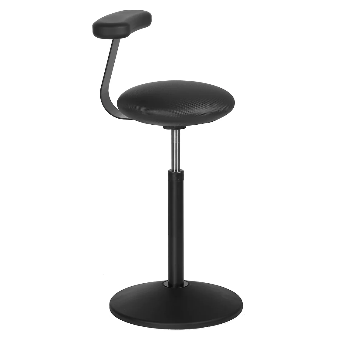 Tabouret de bar ROVO SOLO avec Monopad, similicuir, noir/noir, similicuir, noir/noir