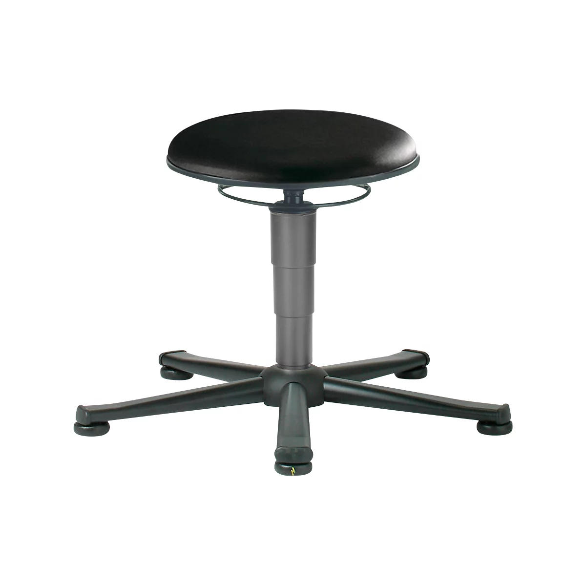 Tabouret pivotant ESD, similicuir, avec patins, noir