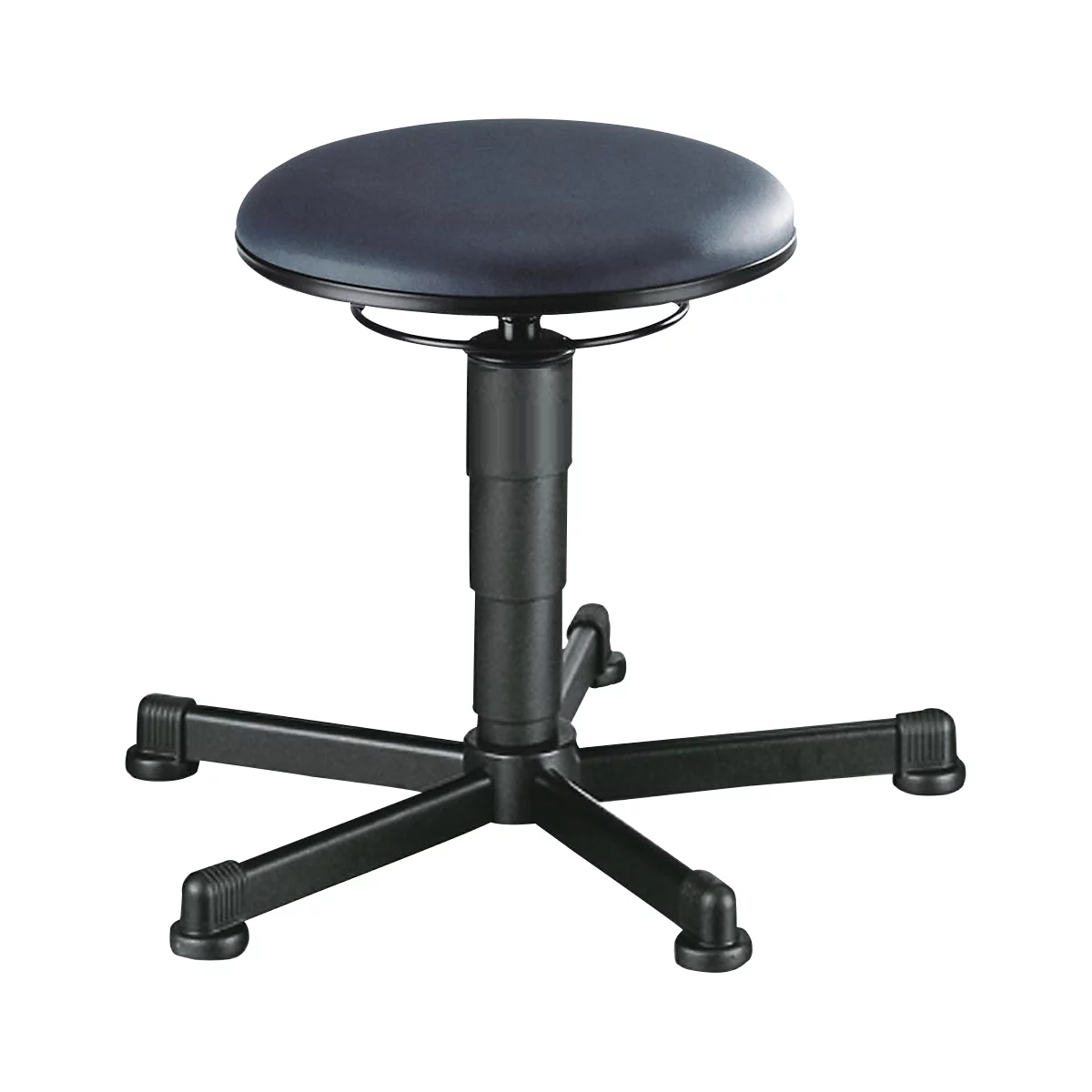 Tabouret pivotant siège en similicuir, avec patins, Stamskin Top bleu