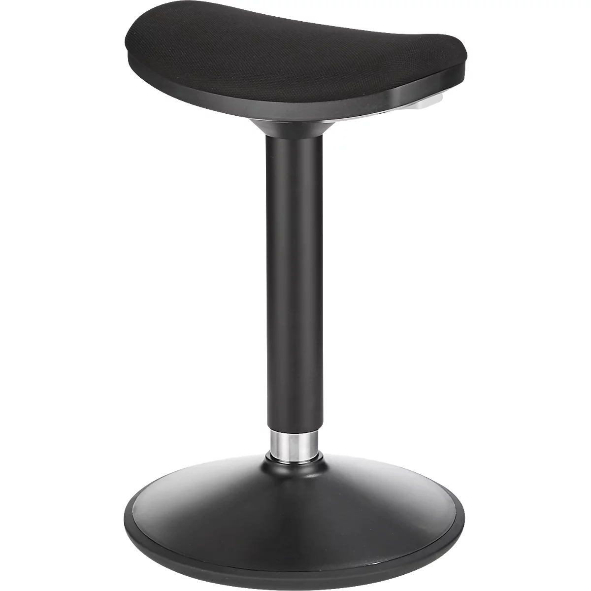 Tabouret réglable en hauteur - H 560-810 mm - tissu - noir/argenté