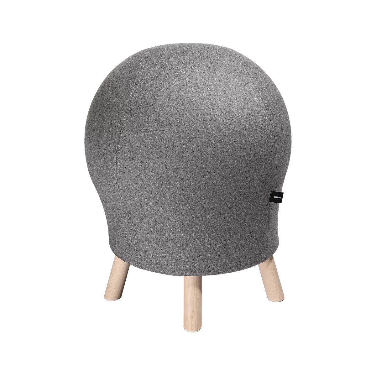 Tabouret Sitness Alpine, avec ballon de gymnastique intégré, revêtement 75 % laine vierge, gris clair