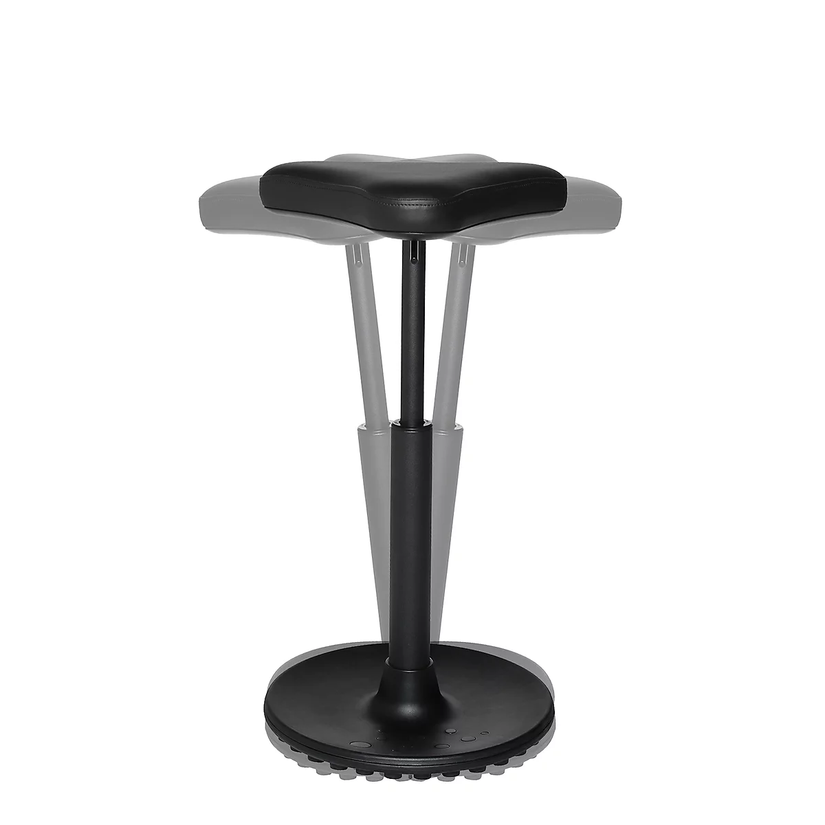 Tabouret TOPSTAR Sitness H1-Work, cuir synthétique, réglable en hauteur, semelle TPU, ressort à gaz à effet de nettoyage, résistant aux désinfectants, noir