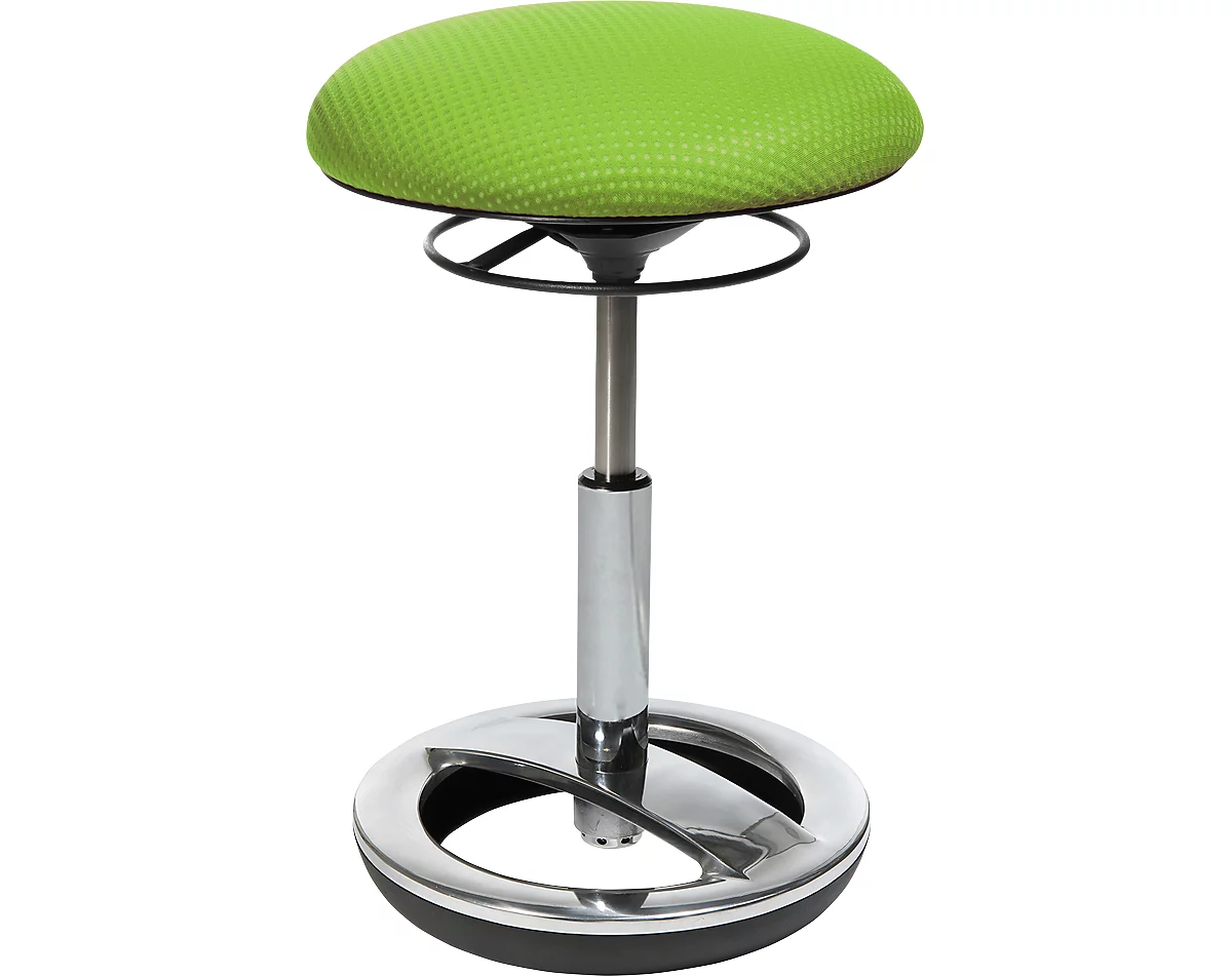 Taburete de fitness SITNESS BOB, ergonómico, altura del asiento 440 - 570 mm, verde manzana, marco cromado