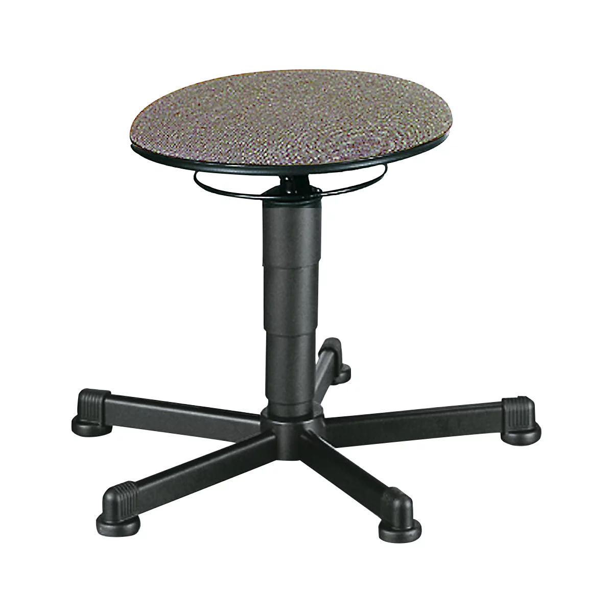 Taburete giratorio, asiento acolchado de tejido, con deslizadores, Duotec gris
