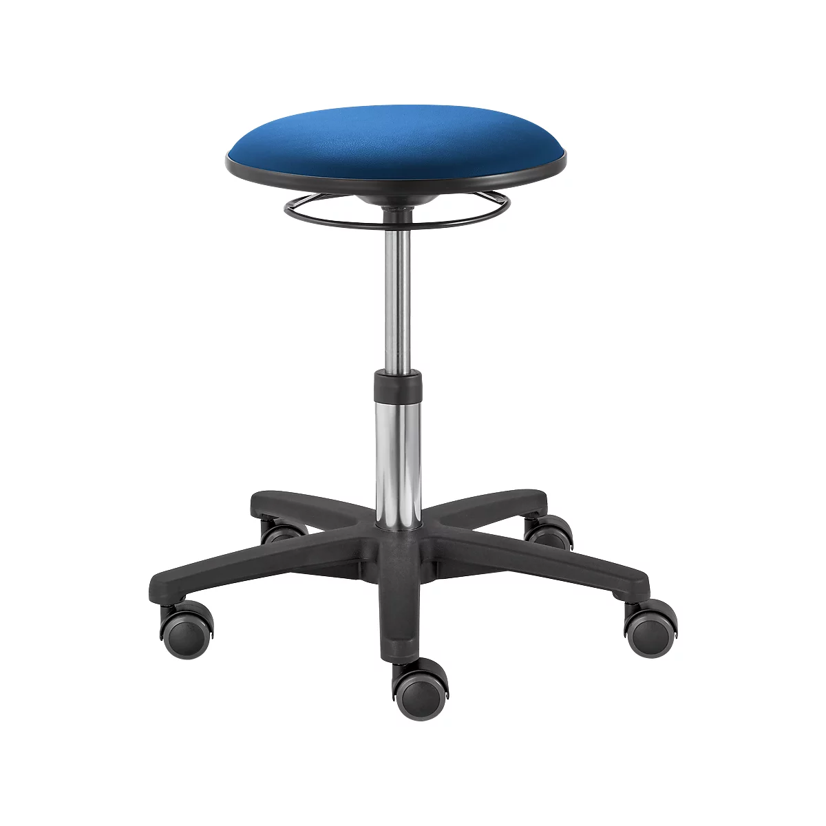 Taburete giratorio TEC basic IS 1989, regulable en altura, asiento acolchado ergonómico, azul real
