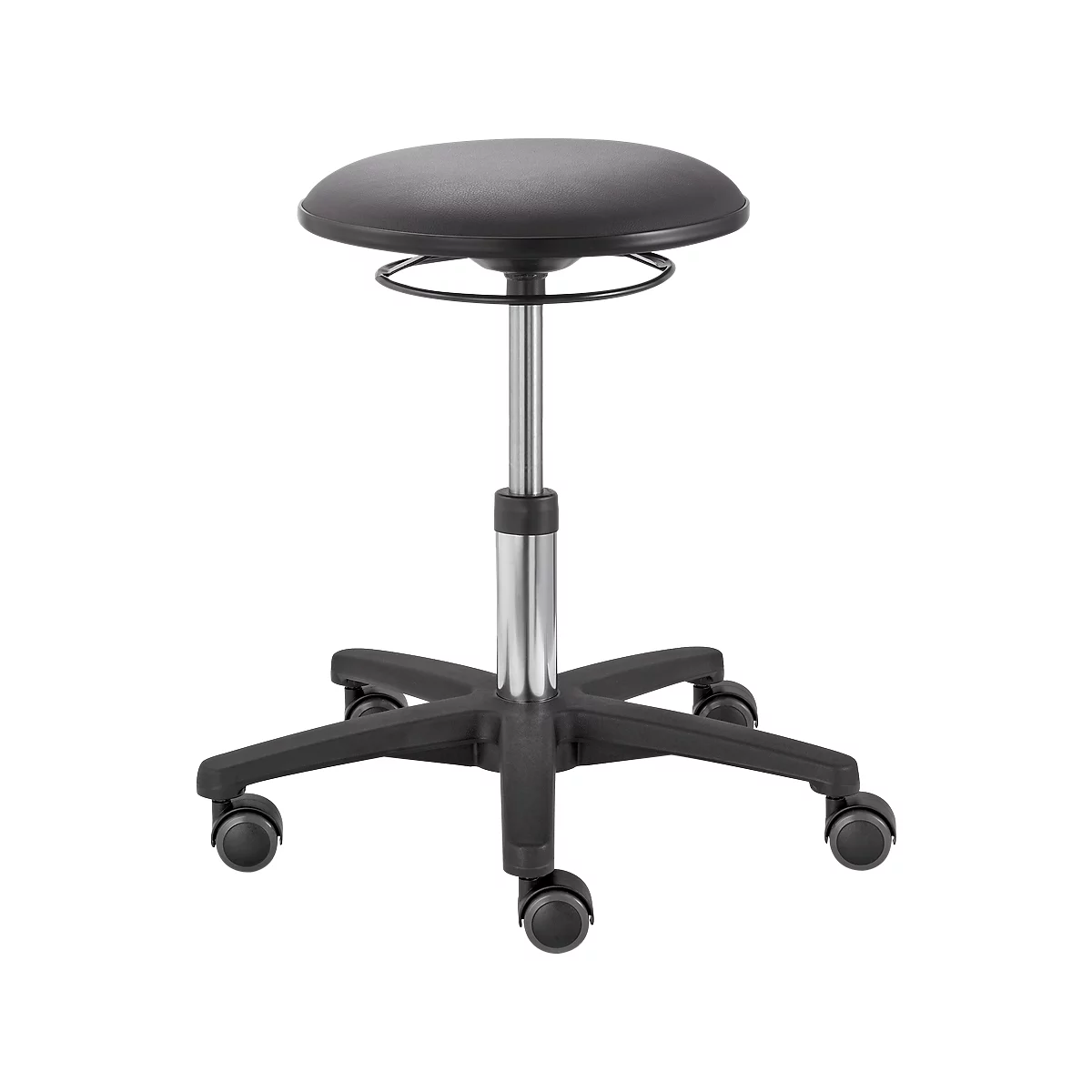 Taburete giratorio TEC basic IS 1989, regulable en altura, asiento acolchado ergonómico, gris platino
