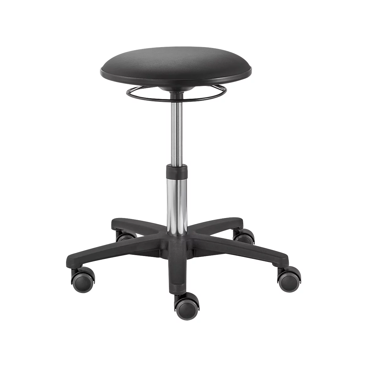 Taburete giratorio TEC basic IS 1989, regulable en altura, asiento acolchado ergonómico, negro