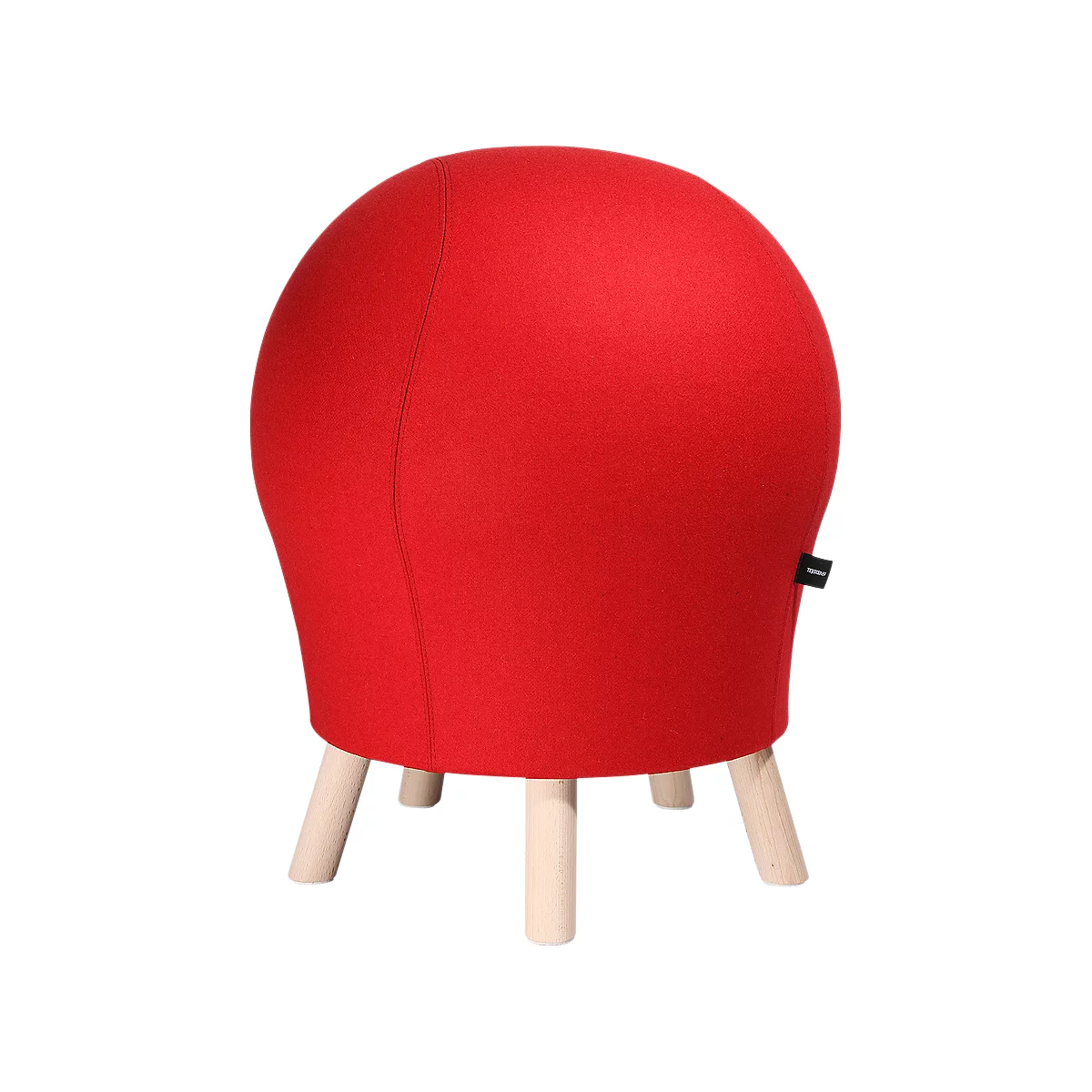 Taburete Sitness Alpine, con pelota de gimnástica integrada, tapizado 75% lana virgen, rojo