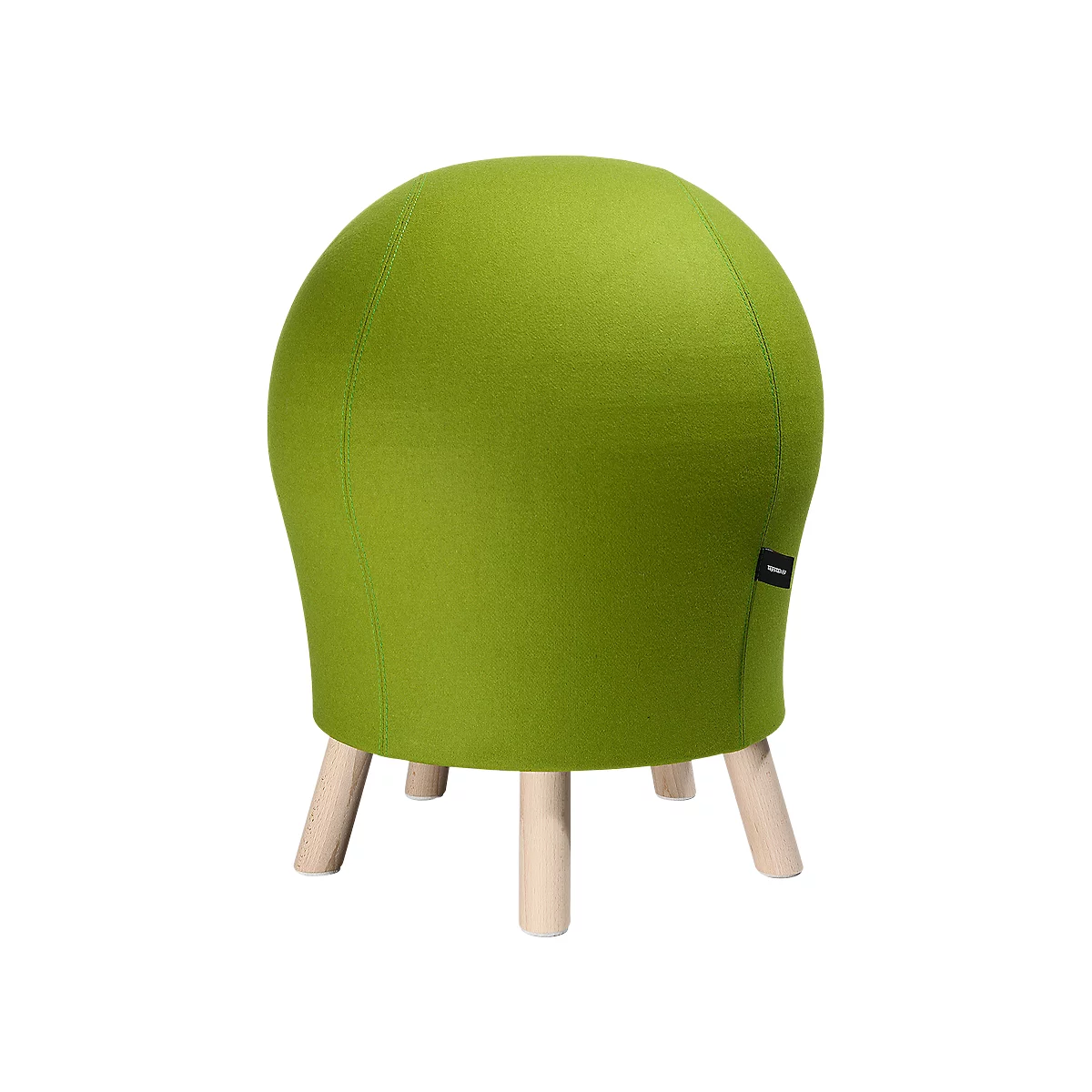 Taburete Sitness Alpine, con pelota de gimnástica integrada, tapizado 75% lana virgen, verde