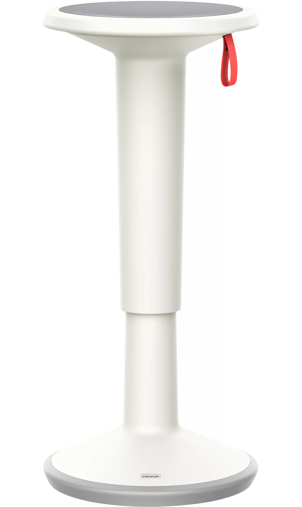 Taburete StandUP regulable en altura, Ø 330 x H 590 - 845 mm, gris-blanco