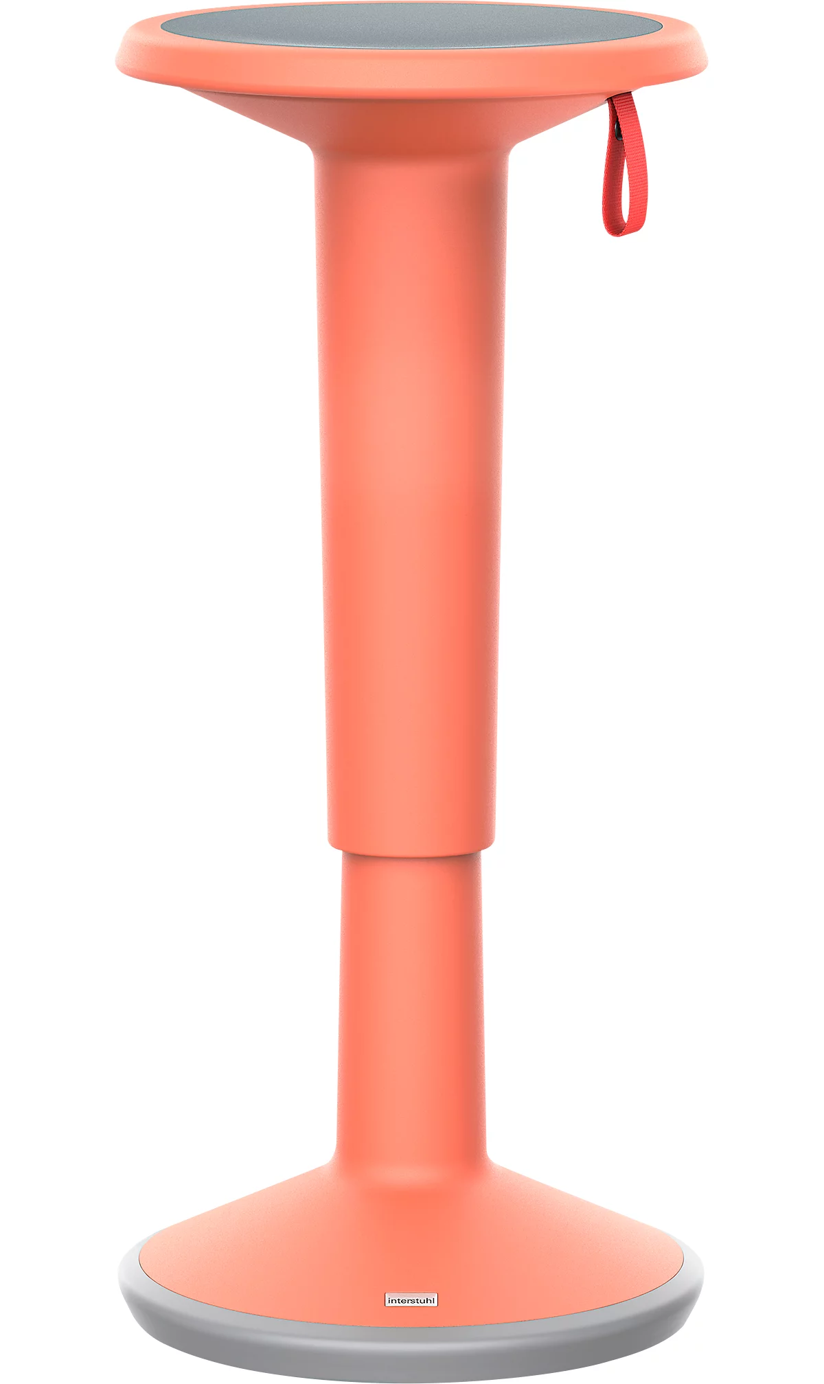 Taburete StandUP regulable en altura, Ø 330 x H 590 - 845 mm, naranja salmón