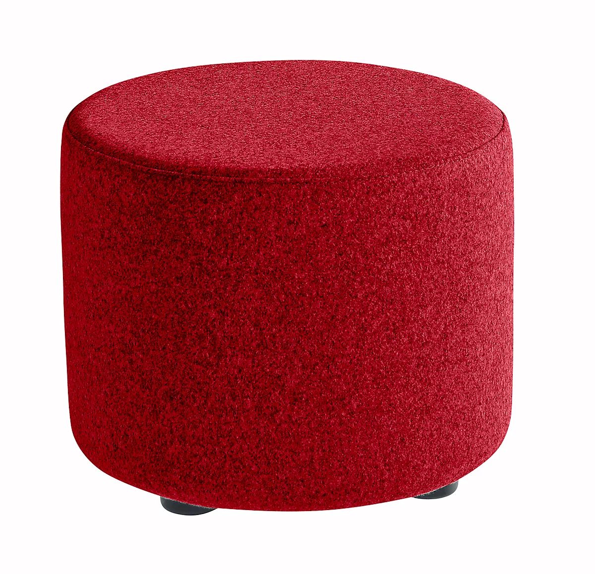 Taburete TAPA Round, madera contrachapada, acolchado, tapizado de lana virgen, rojo