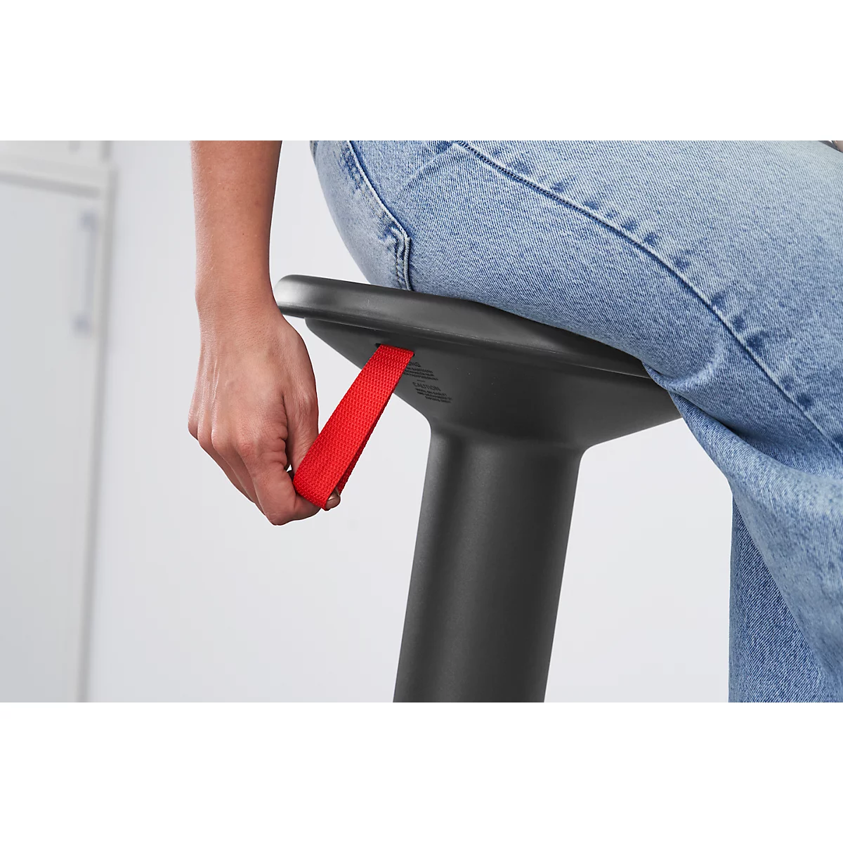Taburete UPis1 regulable en altura, Ø 330 x H 450 - 630 mm, color turquesa pastel