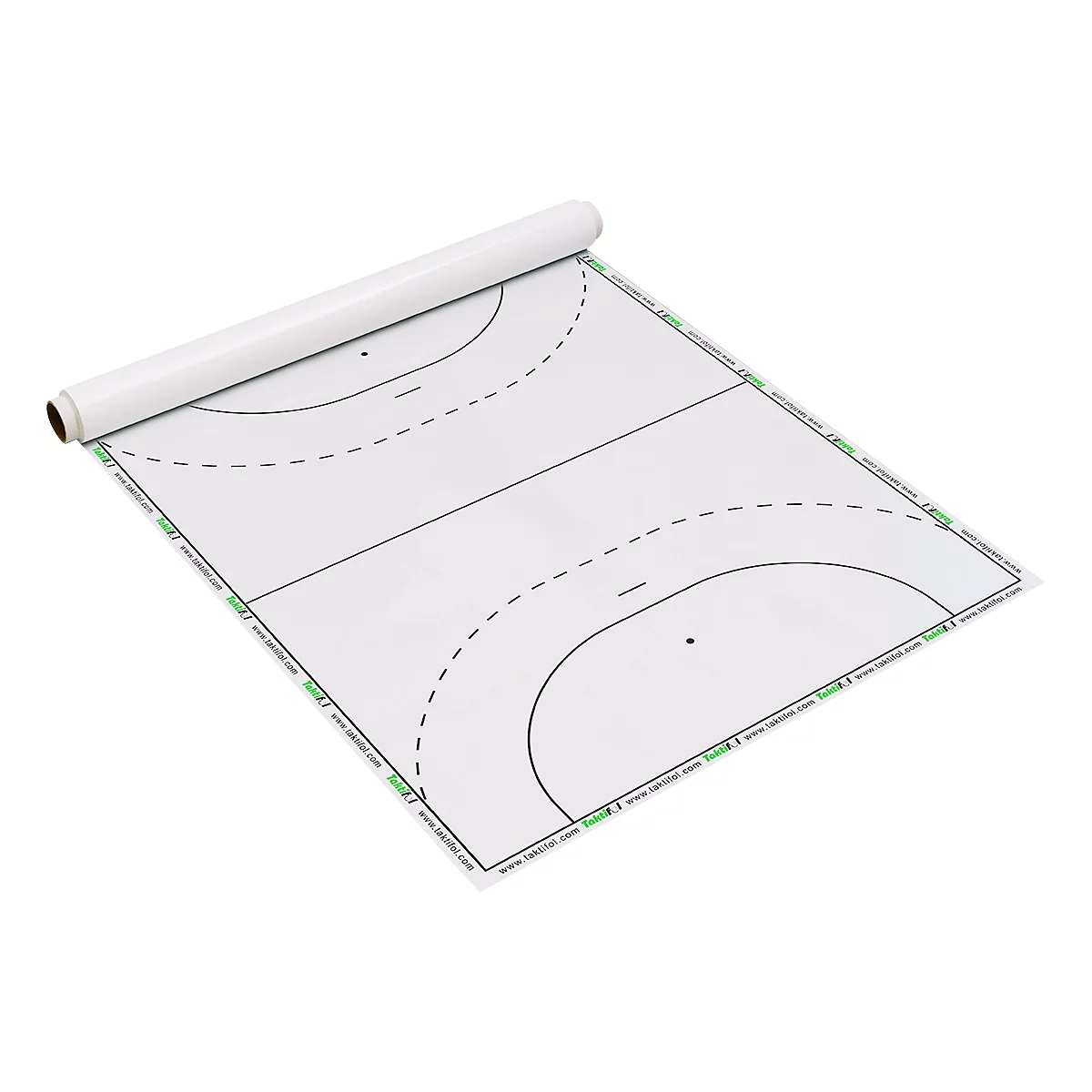 Tactiekfolie Taktifol handbal, voor handbal, zelfklevend, etiketteerbaar/afveegbaar, rol met 25 folies, B 80 x H 60 mm, wit
