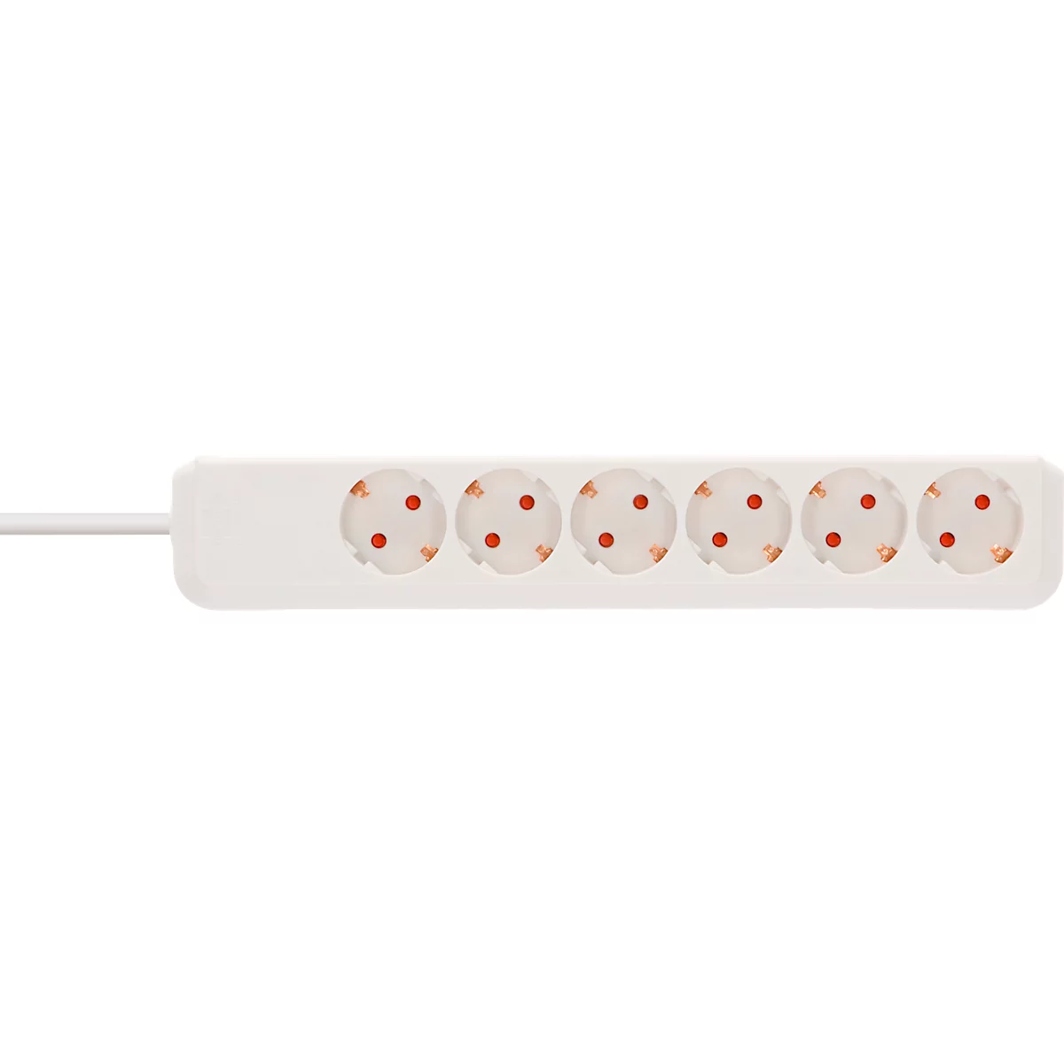 Tafelcontactdoos met beschermcontact, 6-voudig, wit