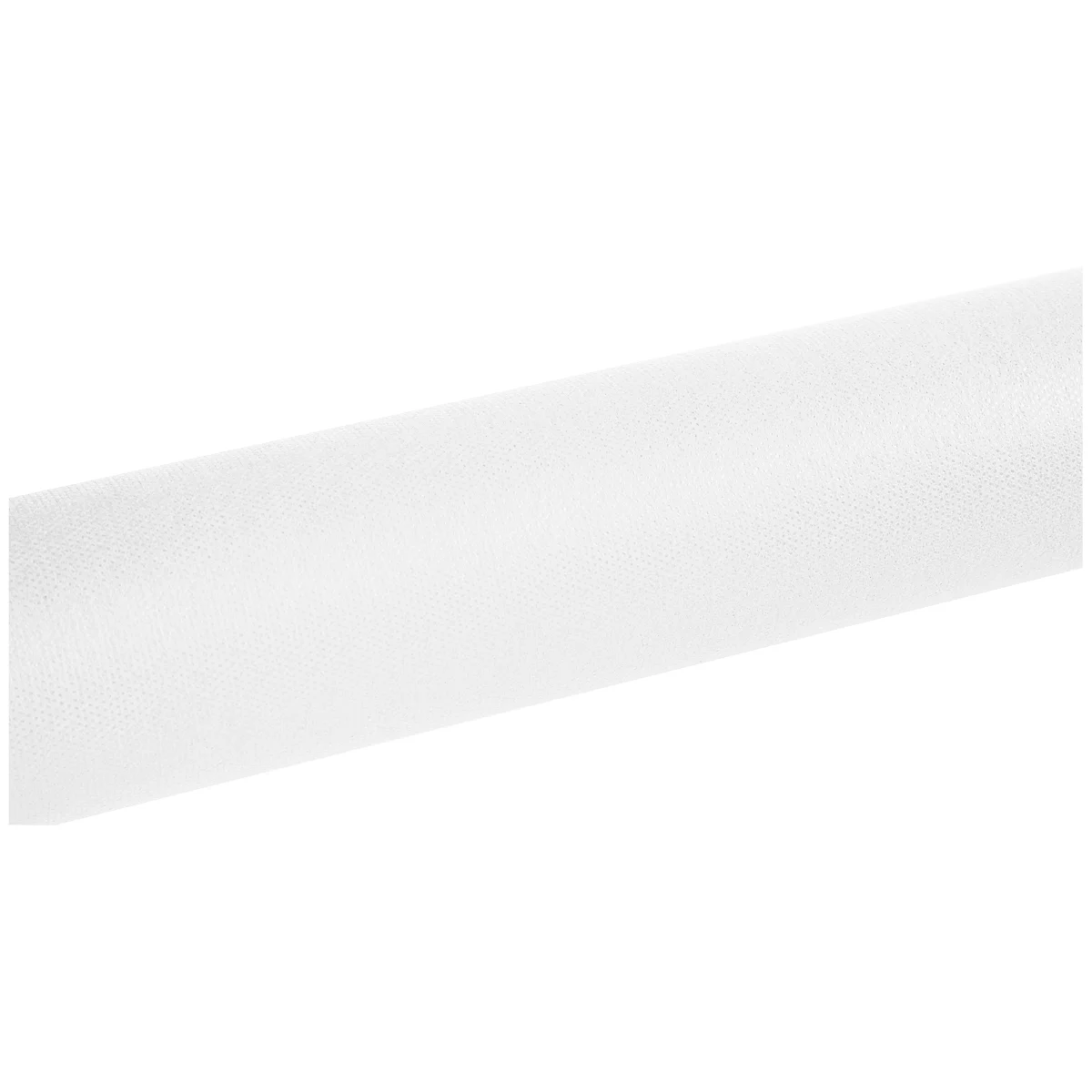 Schuin liggende witte cilindrische vorm, licht getextureerd.