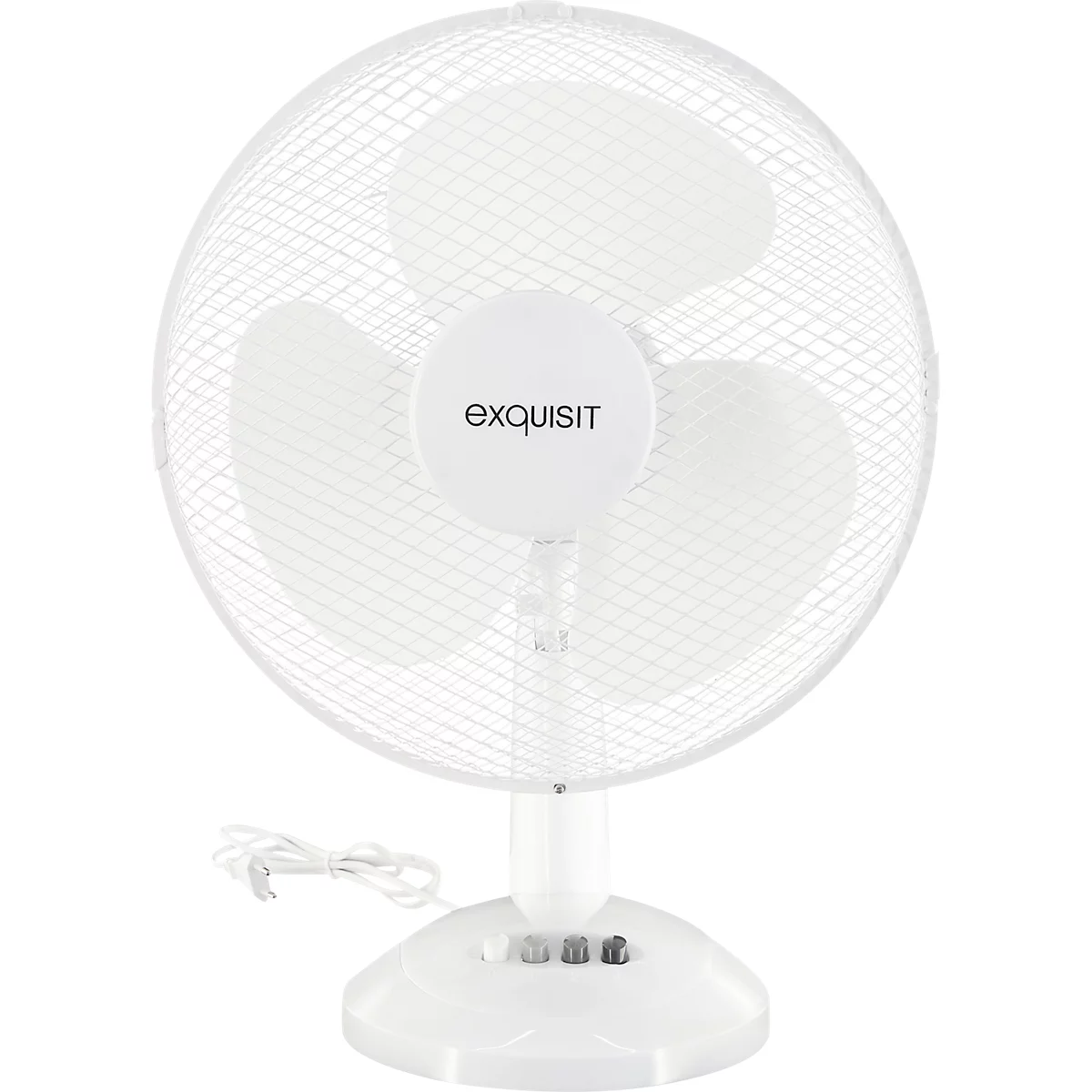 Tafelventilator exquisit VT 34062 we, 35 W, 3 vermogensstanden, oscillerend, kantelbaar, met draaggreep, rotor Ø 300 mm, wit