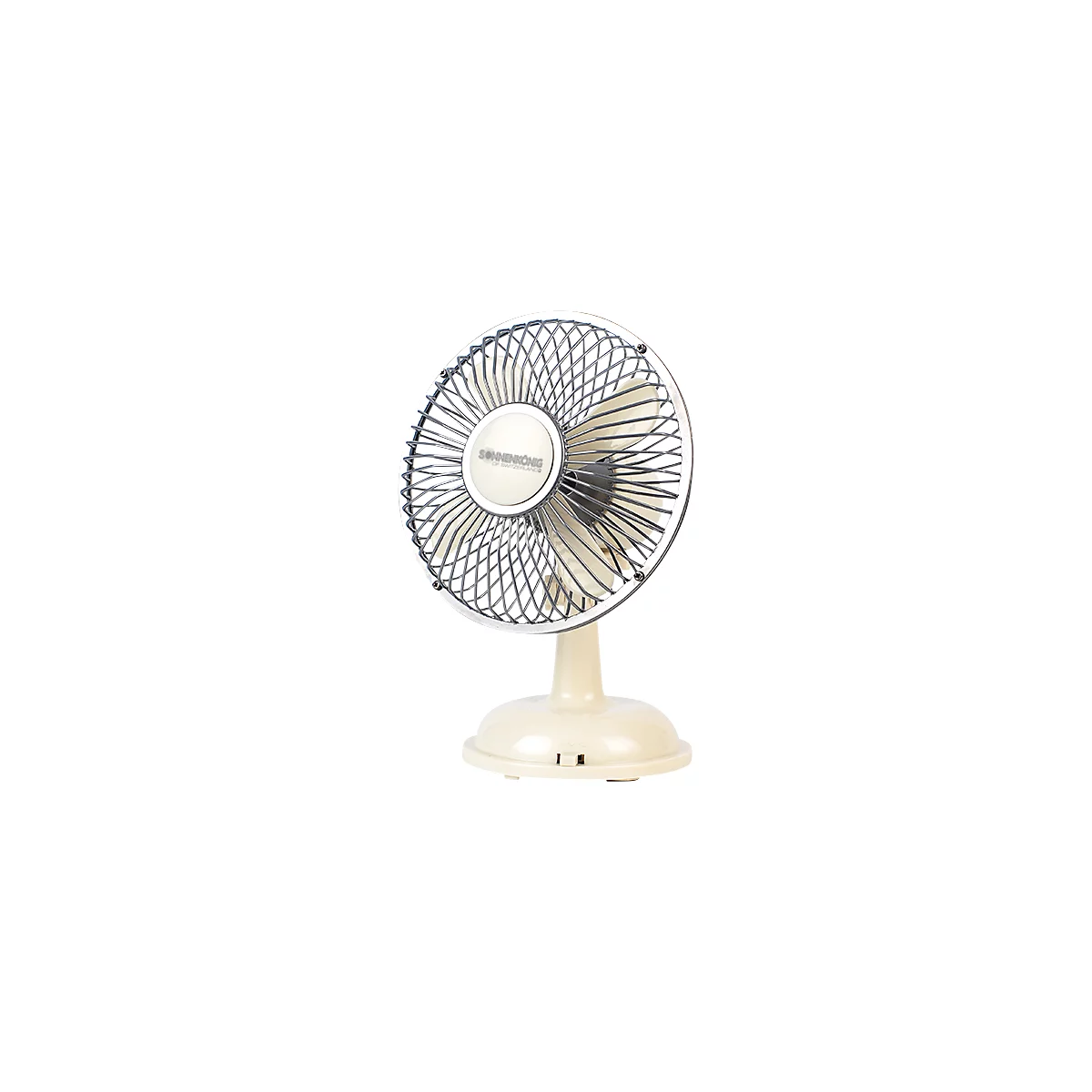 Tafelventilator Retroventilator, 2 snelheden 2,5 W, USB-aansluiting, kantelen en draaien, B 195 x D 150 x H 130 mm, wit