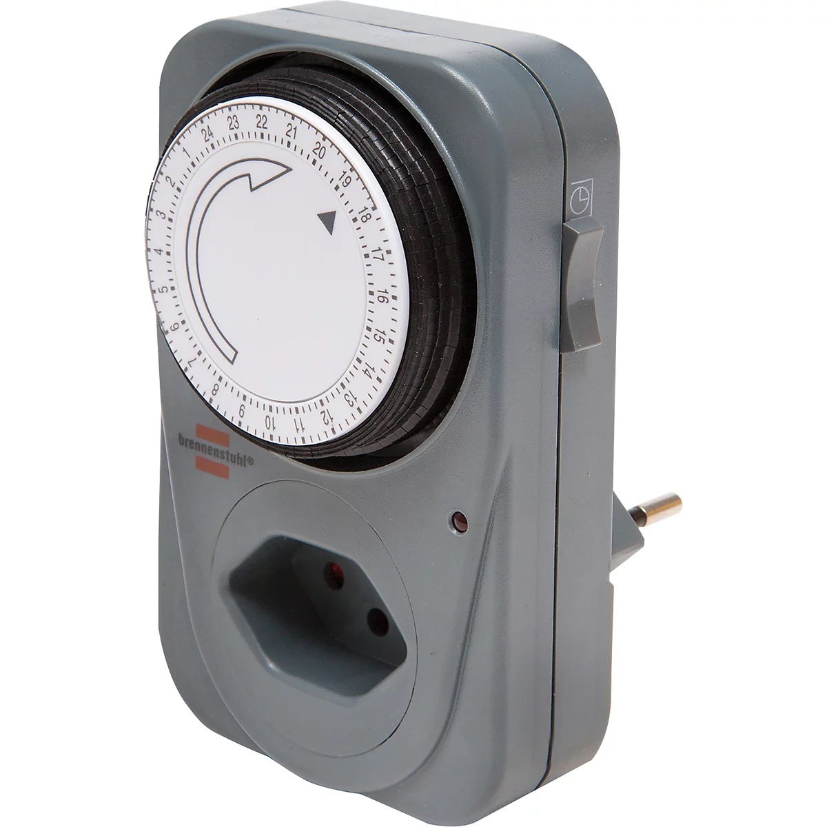 Tages-Zeitschaltuhr brennenstuhl® MZ 20, analog, 24-h Programm, 96 Ein-/Ausschaltzeiten pro Tag, IP20, grau