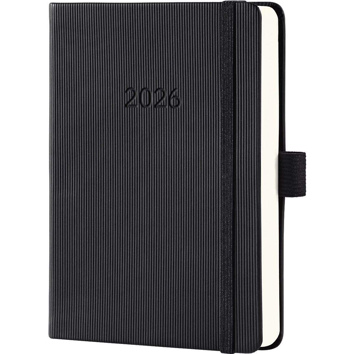 Tageskalender Sigel Conceptum 2026 C2611, A6, 400 Seiten, 1 Jahr, 1 Seite für je 1 Tag, PEFC®-Papier/Kunststoff, schwarz
