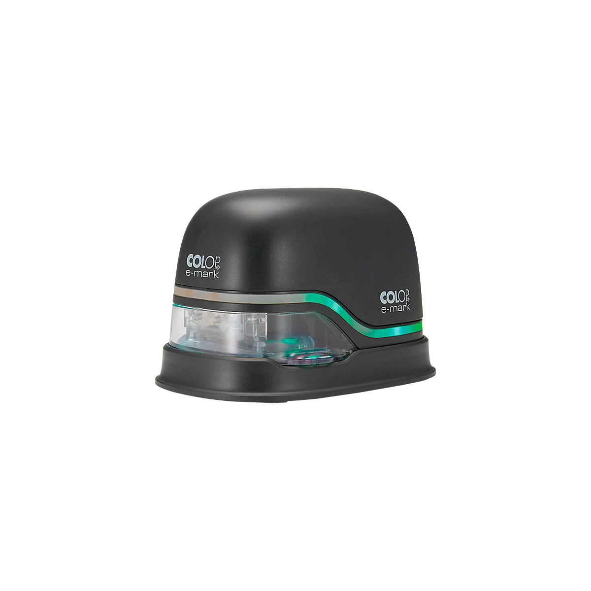 Tampon digital COLOP e-mark®, 600 dpi, micro-USB/wifi, avec cartouche d'imprimante CMY, bouton poussoir et piles, noir