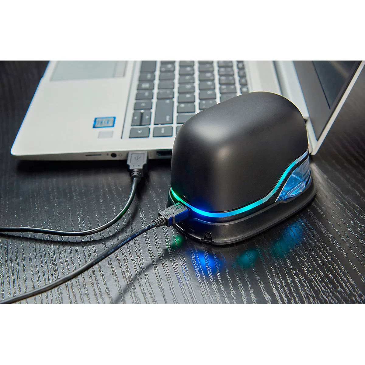 Tampon digital COLOP e-mark®, 600 dpi, micro-USB/wifi, avec cartouche d'imprimante CMY, bouton poussoir et piles, noir