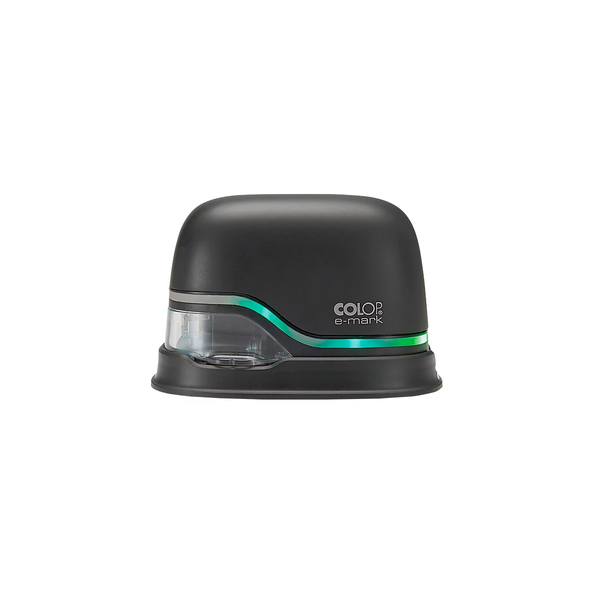 Tampon digital COLOP e-mark®, 600 dpi, micro-USB/wifi, avec cartouche d'imprimante CMY, bouton poussoir et piles, noir
