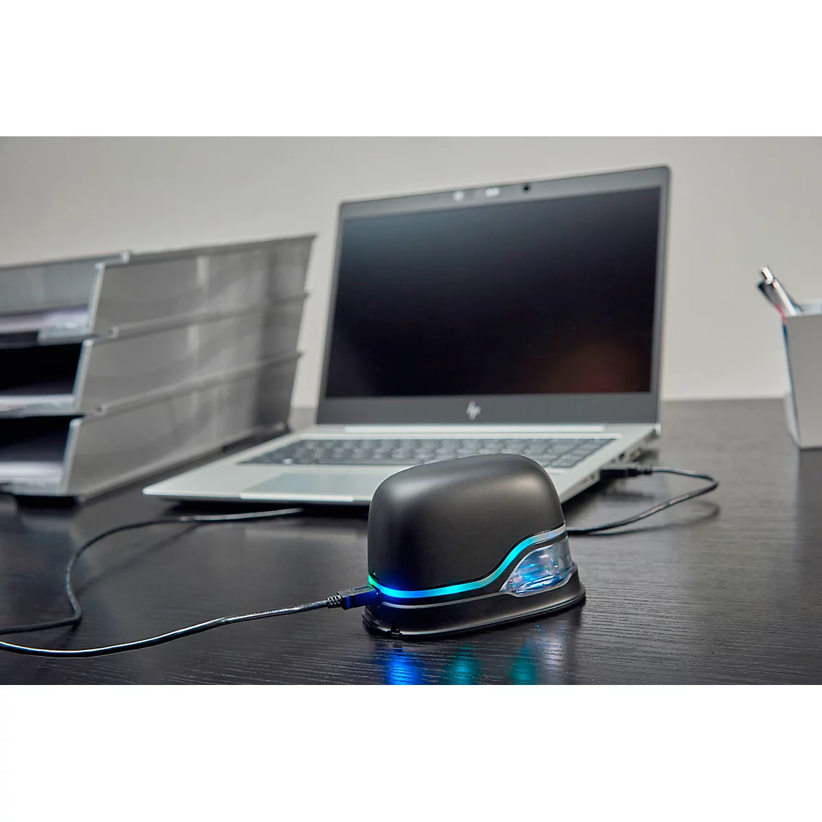 Tampon digital COLOP e-mark®, 600 dpi, micro-USB/wifi, avec cartouche d'imprimante CMY, bouton poussoir et piles, noir